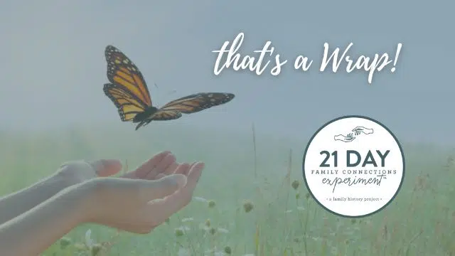 Cupping hands letting a butterfly fly away with the text: That's a Wrap